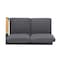 Armen Living Palau 4 Piece Outdoor Sectional Set with Cushions in Dark Gray and Natural Teak Wood Accent SETODPASE4GR - alternate 3